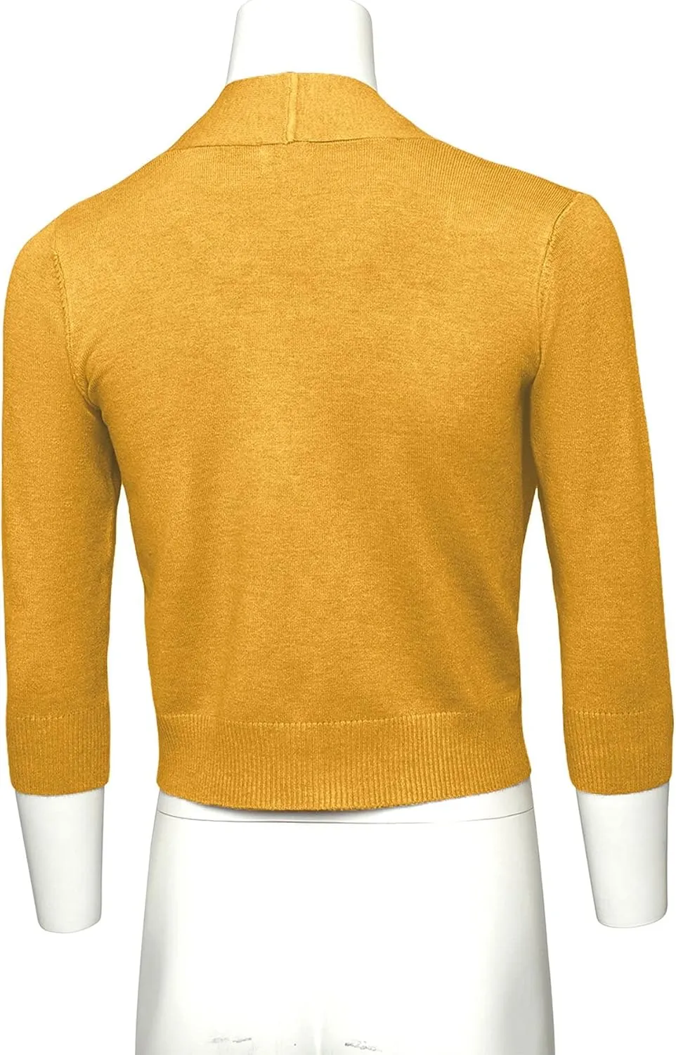 G-Style USA Women's 3/4 Sleeve Open Front Lightweight Cropped Shrug Cardigans Sweaters (S-XL)