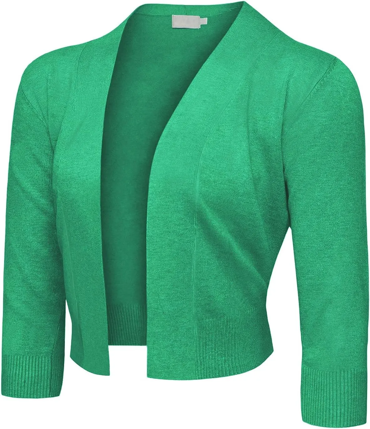 G-Style USA Women's 3/4 Sleeve Open Front Lightweight Cropped Shrug Cardigans Sweaters (S-XL)