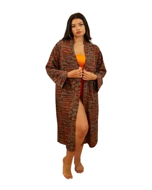 Giada Tribal Print Duster | Brown