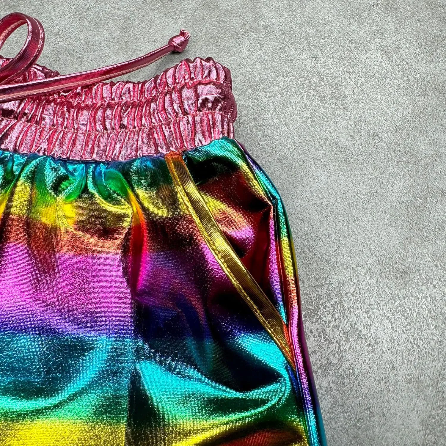 Girls Metallic Shorts Sparkle Hot Pants Shiny Dance Outfits Atletic Short Pants