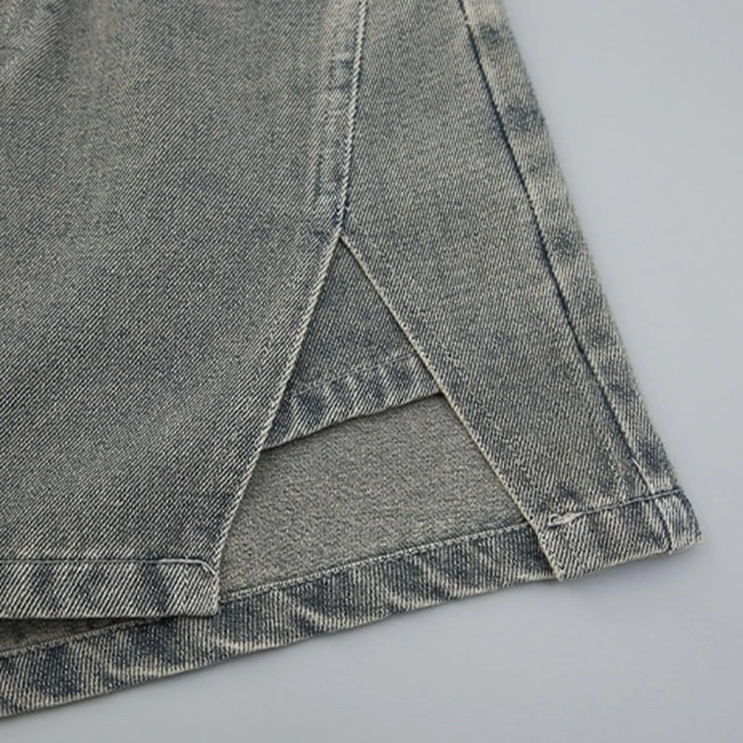 Girls Side Slit High-Waisted Jean Skorts 2025 Trendy Stretchy Cargo Skirt Kids Aesthetic Vintage Skirts Shorts