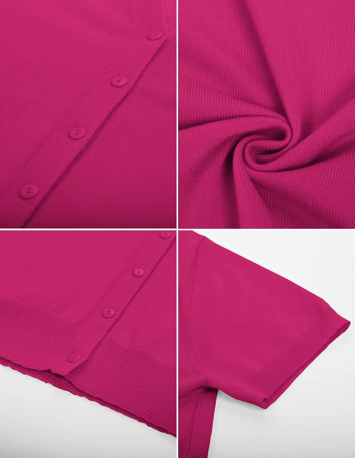 GRACE KARIN Womens 2025 Basic Summer Short Sleeve Cardigan Sweaters Lightweight V-Neck Button Down Cropped Shrug Sweater Tops