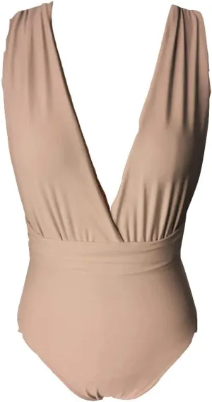 Halter One Piece Swimsuit Plunge Neckline Sexy Tie Side Strapy Swimwear