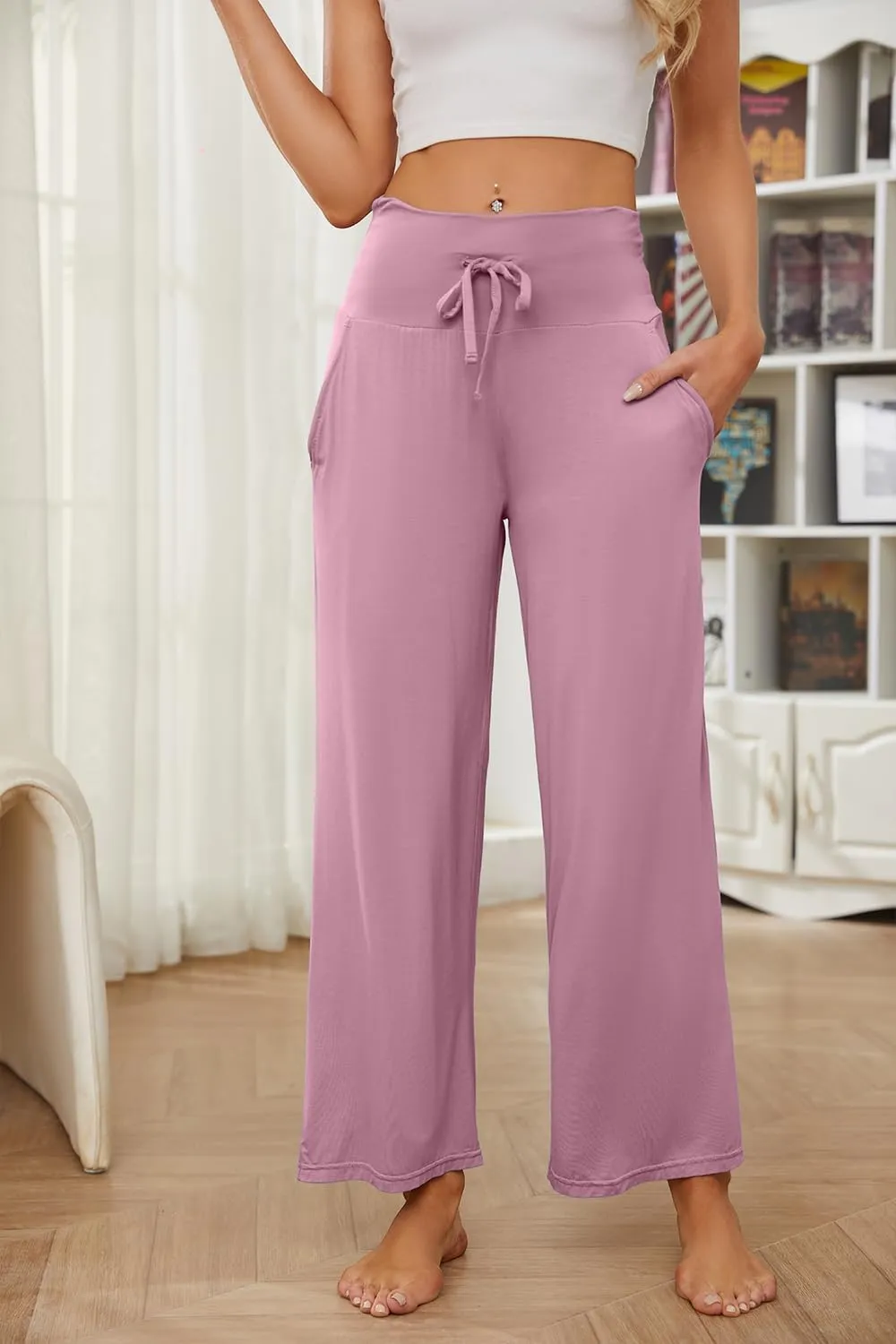 HEARTNICE Womens Pajama Pants Soft Lightweight Long Casual Pajama Lounge Pants High Waisted Drawstring Sleepwear