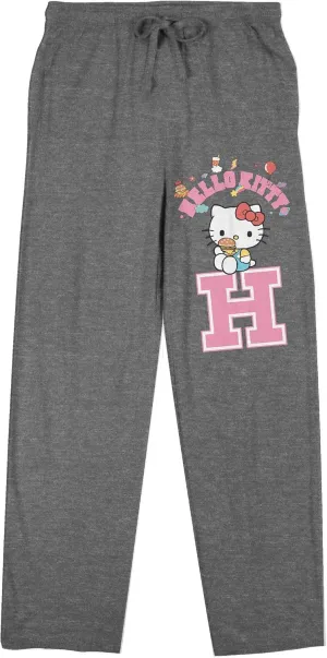 Hello Kitty Hot Pink H Women's Gray Heather Sleep Pajama Pants
