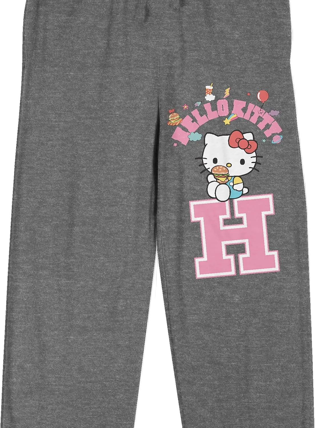 Hello Kitty Hot Pink H Women's Gray Heather Sleep Pajama Pants