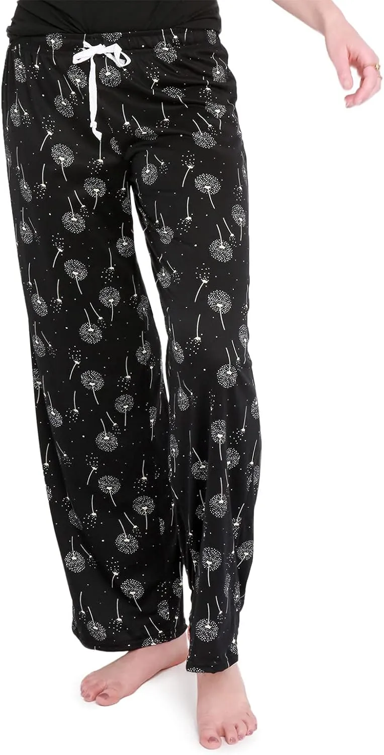 Hello Mello Signature Lounge Pants Womens Soft Pajama Bottoms Elastic Waistband Drawstring Tie