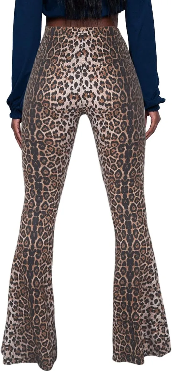 Herose Tall Ladies Soft Flared Leggings Pants Floor Length S-2XL