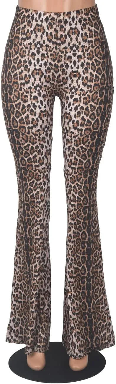 Herose Tall Ladies Soft Flared Leggings Pants Floor Length S-2XL