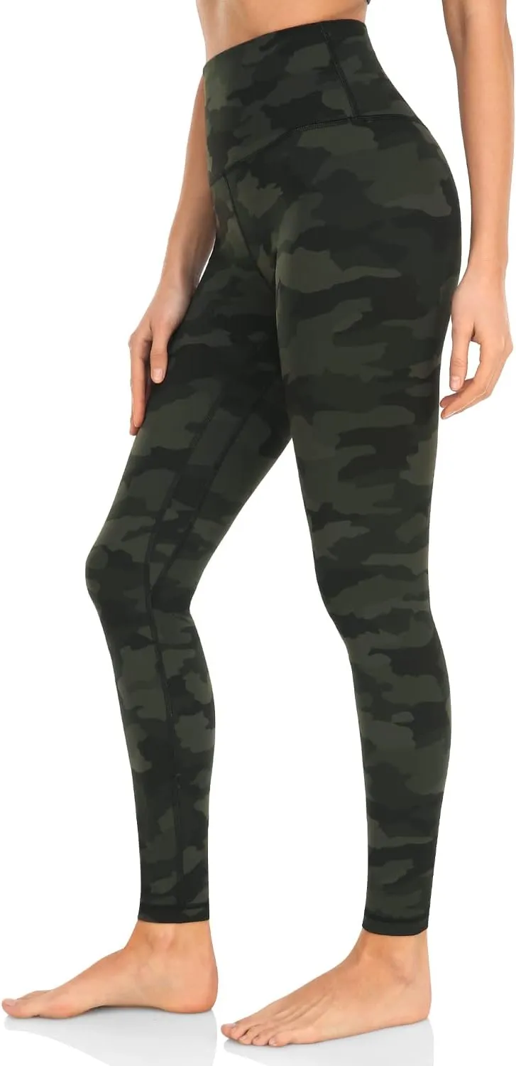 HeyNuts Essential Leggings, High Waisted Compression Workout Soft Pants Athletic Yoga Pants 28"