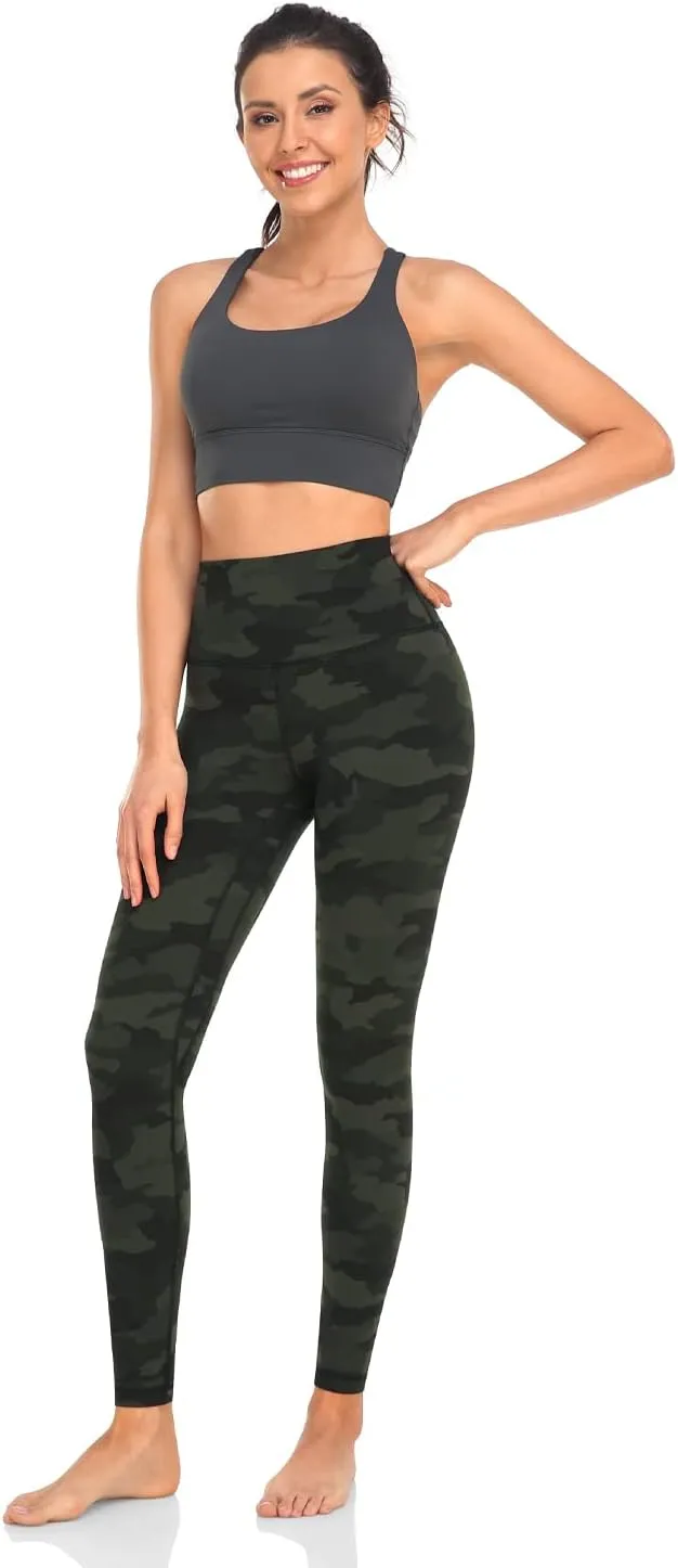 HeyNuts Essential Leggings, High Waisted Compression Workout Soft Pants Athletic Yoga Pants 28"