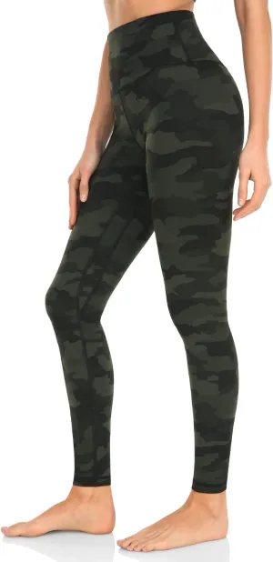HeyNuts Essential Leggings, High Waisted Compression Workout Soft Pants Athletic Yoga Pants 28"