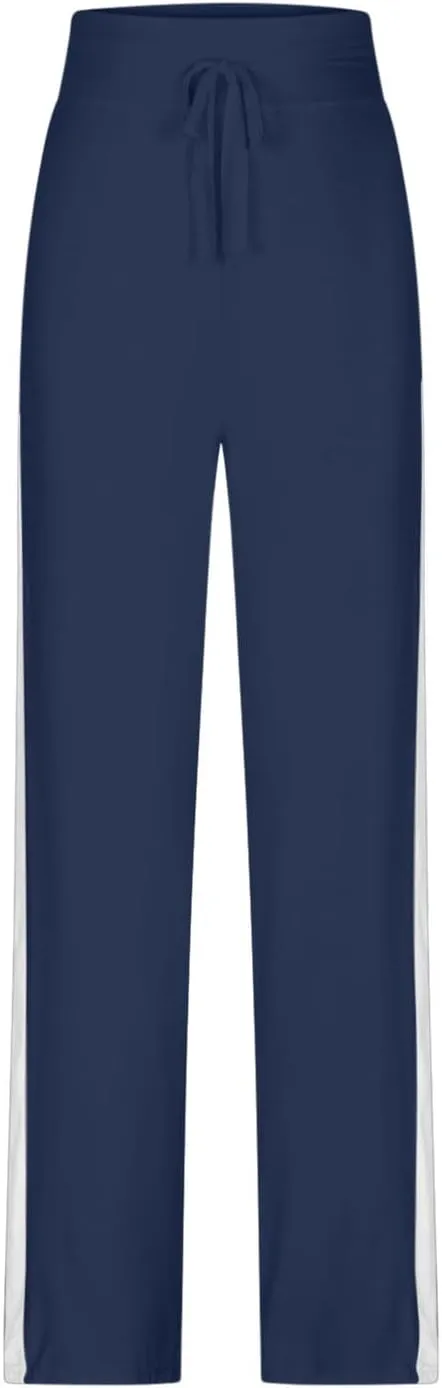High Cut Track Athletic Trousers Pants for Women Summer Fall Rayon Loose Fit Trousers Pants Women 2025