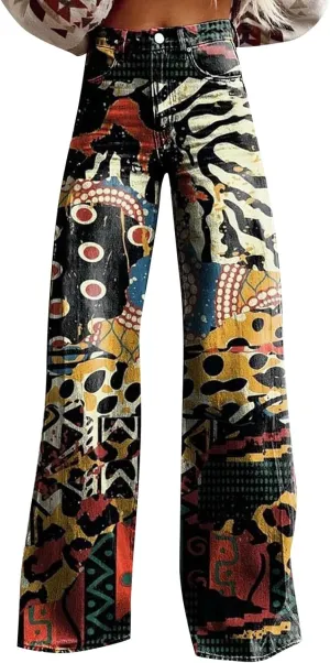 High Waisted Jeans for Women, Casual Trendy Loose Lightweight Soft Chic Trousers