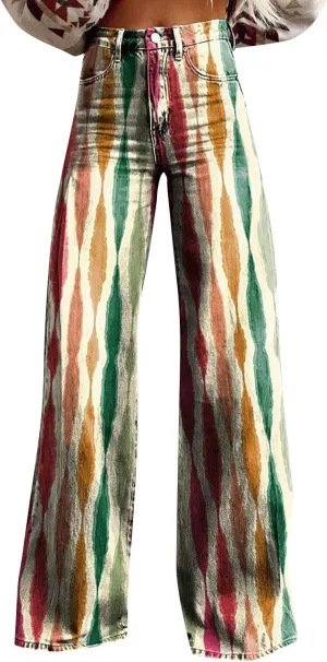 High Waisted Jeans for Women, Casual Trendy Loose Lightweight Soft Chic Trousers