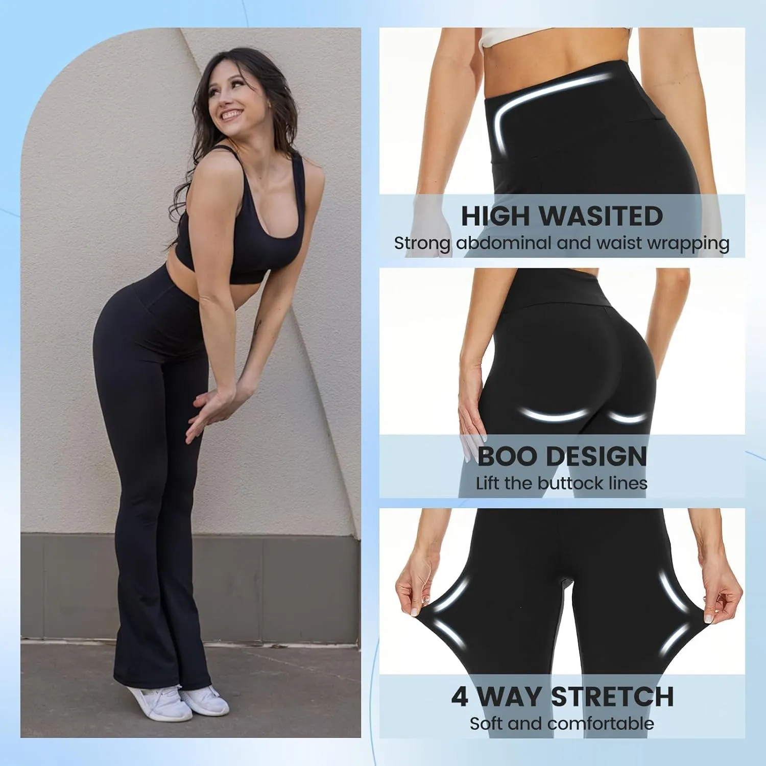 High Waisted Leggings for Women - Soft Athletic Tummy Control Yoga Pants for Cycling Dance Tights
