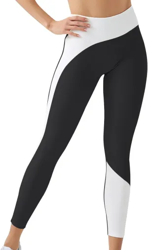 High Waisted Leggings forWomen Soft Tummy Control Gym Pants Workout Yoga Pants Sports Casual Color Block Trousers