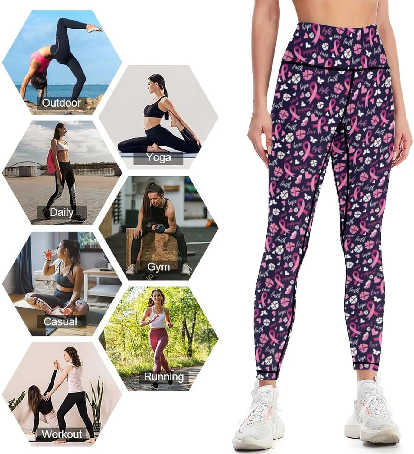 High Waisted Yoga Pants for Women 4-Way Stretch Soft Running Workout Leggings Athletic Yoga Pants