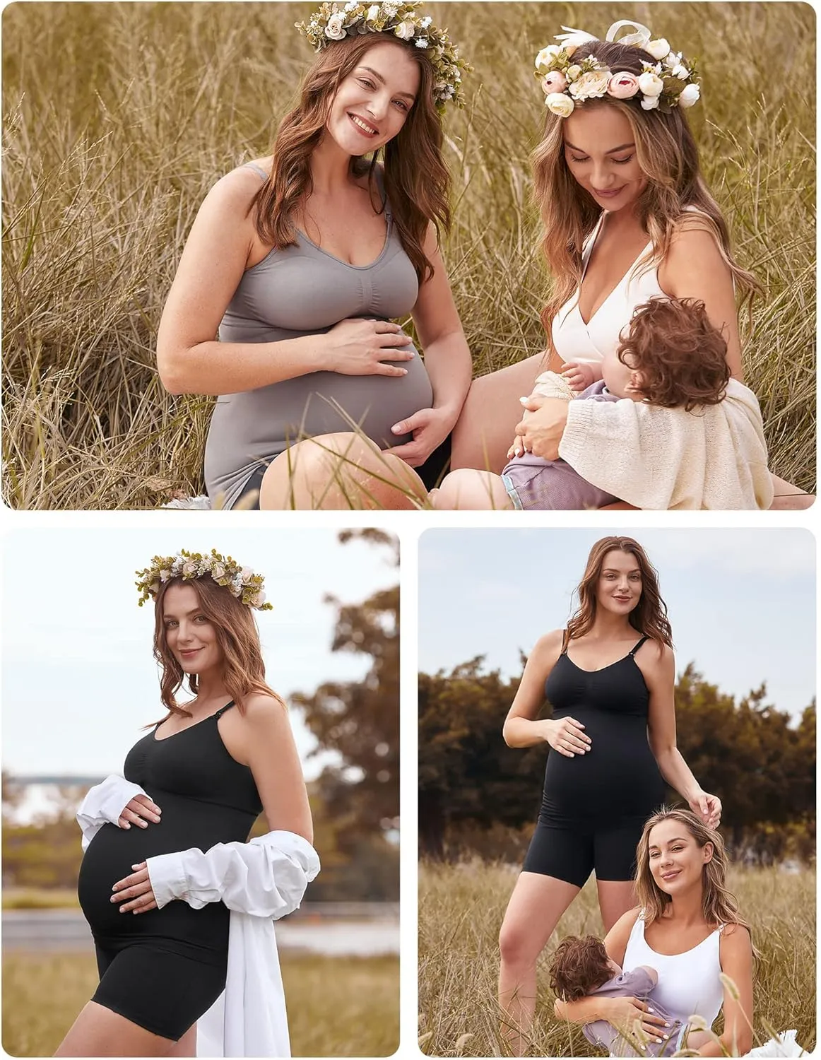 HOFISH Support Nursing Tank Tops for Breastfeeding, Comfort Stretch Maternity Camisoles