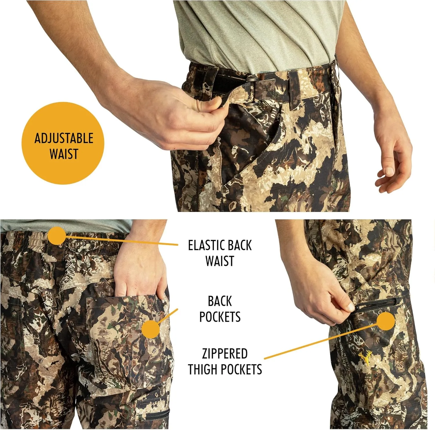 HOT SHOT Mens Camo Hunting Performance Pant  Camouflage Outdoor Pants for Men
