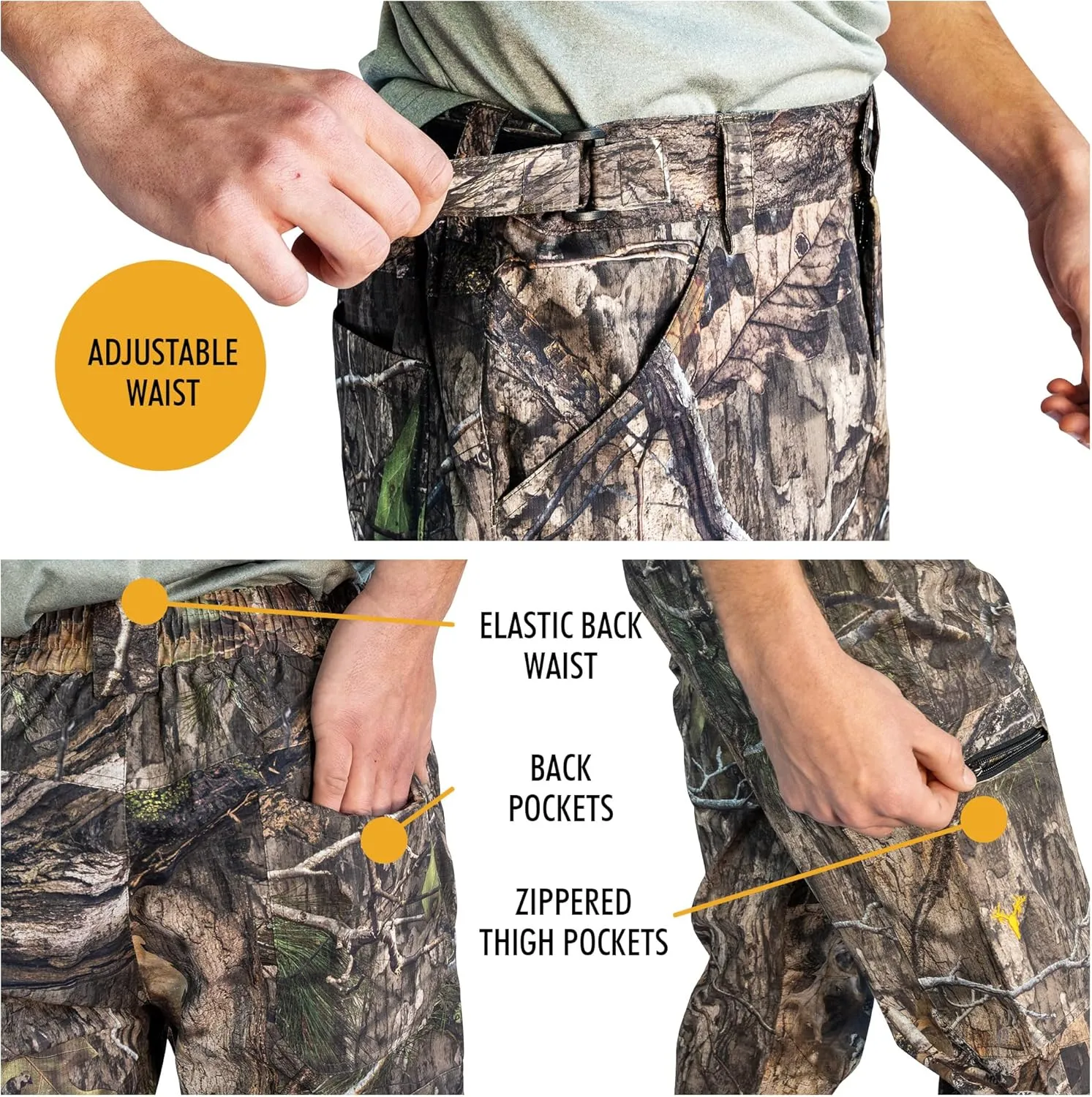 HOT SHOT Mens Camo Hunting Performance Pant  Camouflage Outdoor Pants for Men