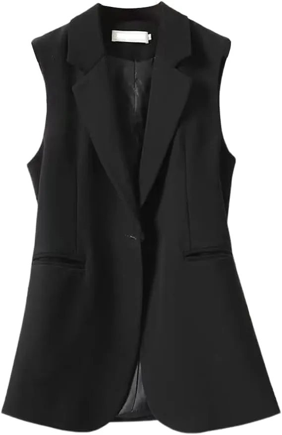 IDEALSANXUN Long Vest for Women Sleeveless Blazer Jackets Vest Tops