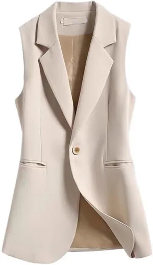 IDEALSANXUN Long Vest for Women Sleeveless Blazer Jackets Vest Tops