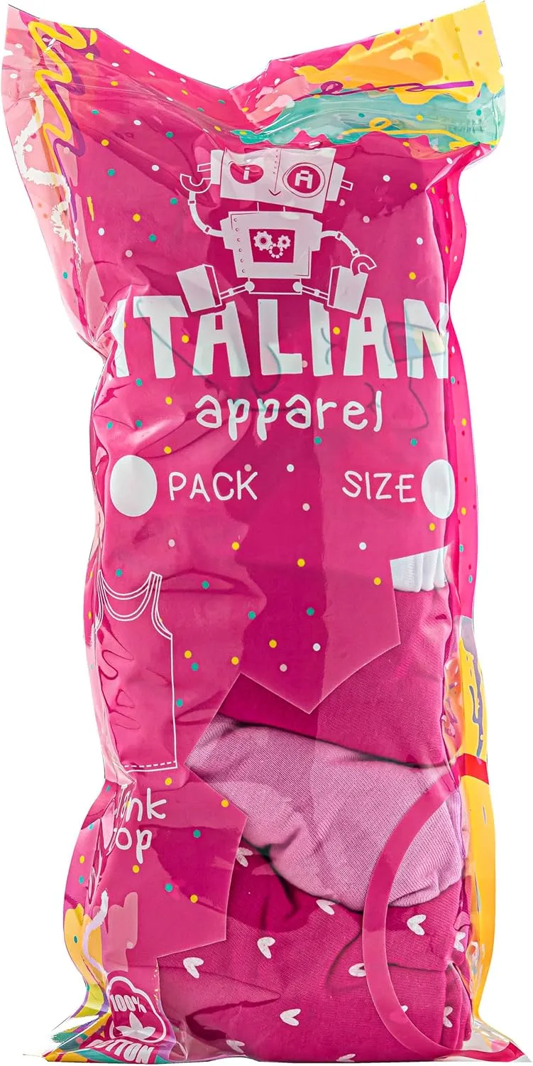ITALIAN APPAREL - Toddler & Boys and Girls Shirts Tank TOP - 100% Cotton Imported Kids Uniforms Clothes Tshirts Underwear