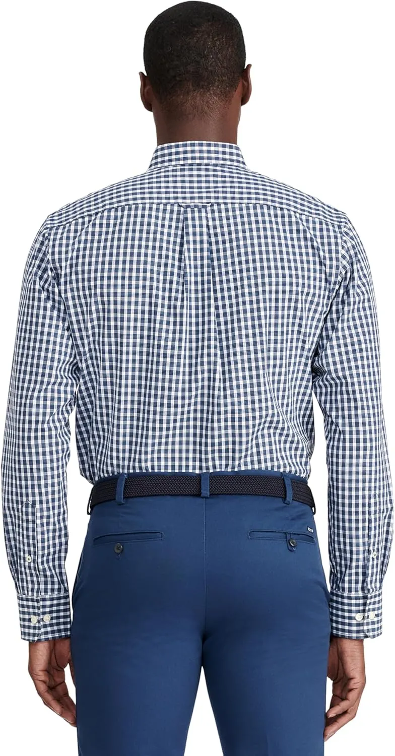 IZOD Men's Performance Comfort Long Sleeve Plaid Button Down