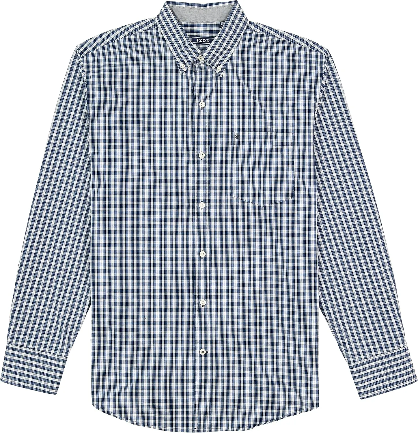 IZOD Men's Performance Comfort Long Sleeve Plaid Button Down