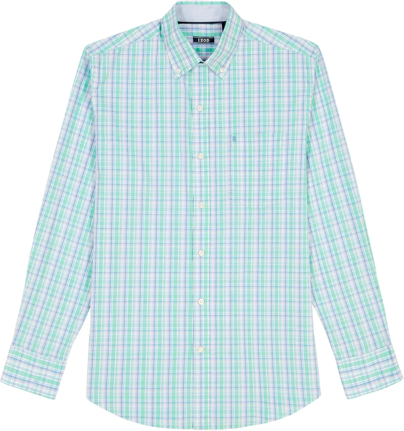 IZOD Men's Performance Comfort Long Sleeve Plaid Button Down