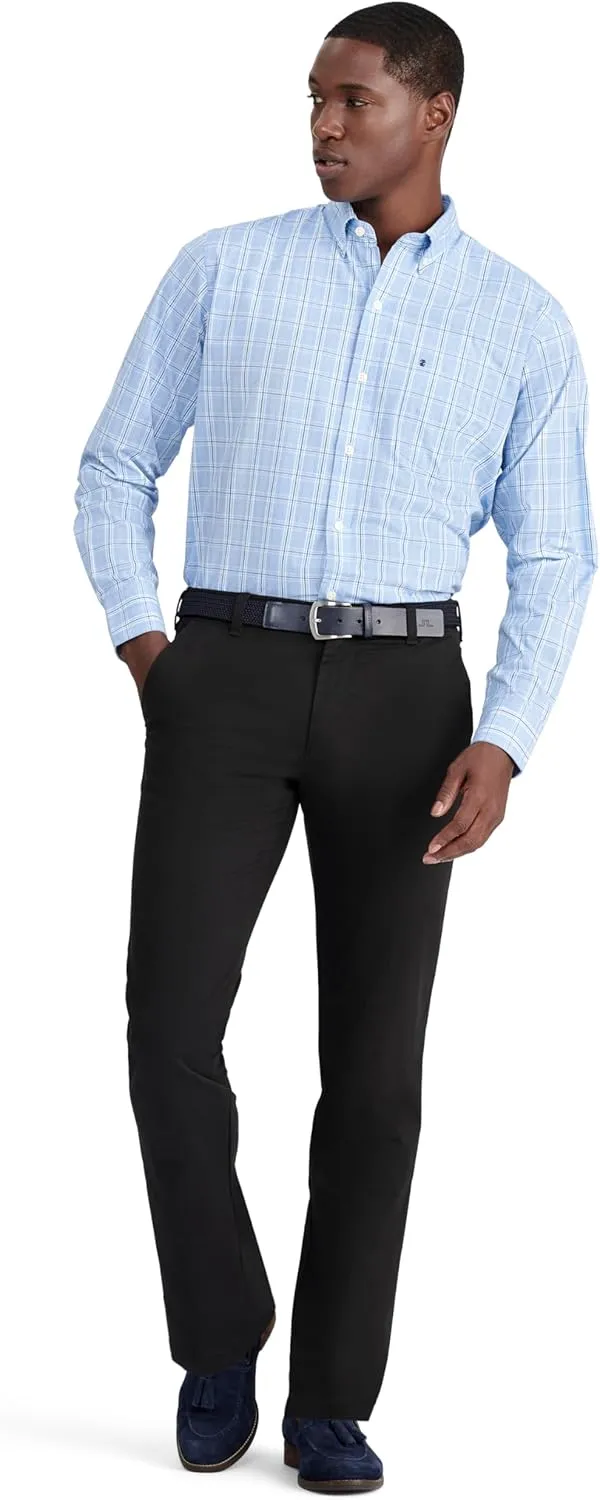 IZOD Men's Performance Comfort Long Sleeve Plaid Button Down