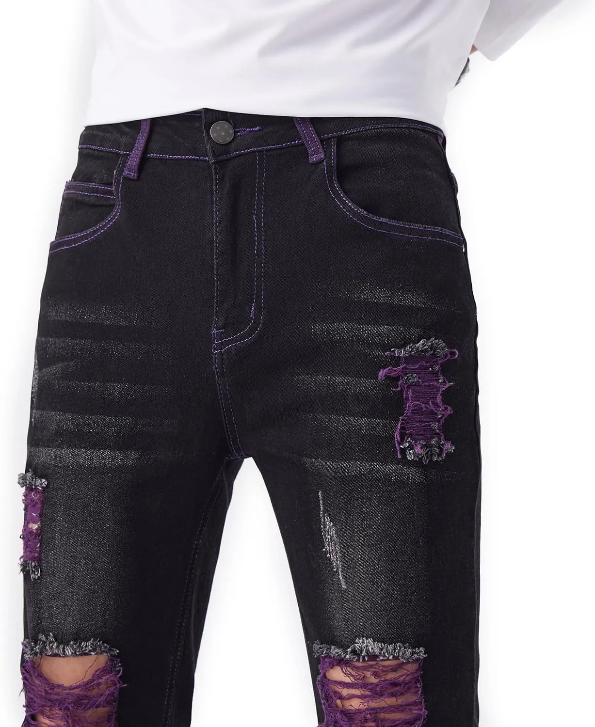 Jeans for Men Stretch Slim Fit Denim Comfort Flex Waist Colored Pants Strechy Regular Fit Tapered Leg