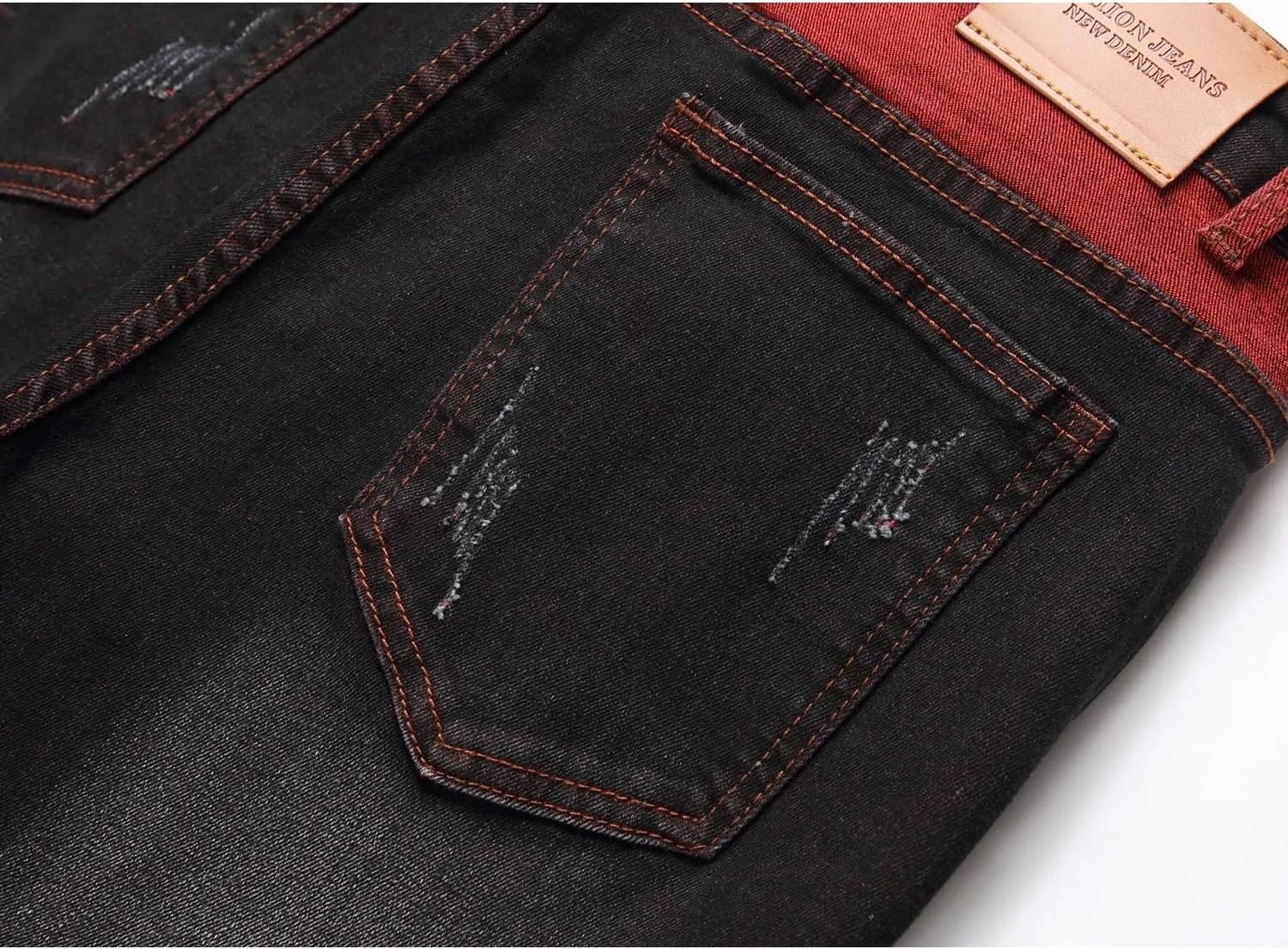 Jeans for Men Stretch Slim Fit Denim Comfort Flex Waist Colored Pants Strechy Regular Fit Tapered Leg