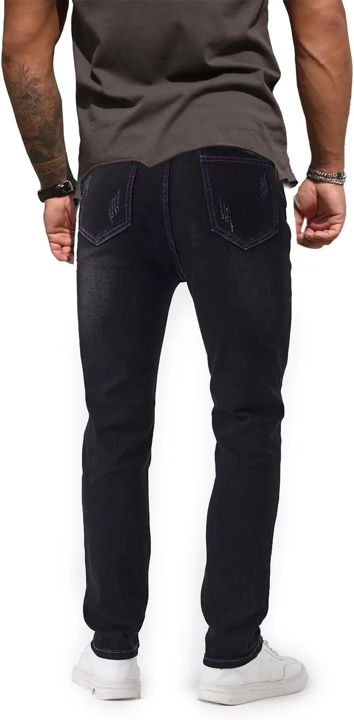 Jeans for Men Stretch Slim Fit Denim Comfort Flex Waist Colored Pants Strechy Regular Fit Tapered Leg
