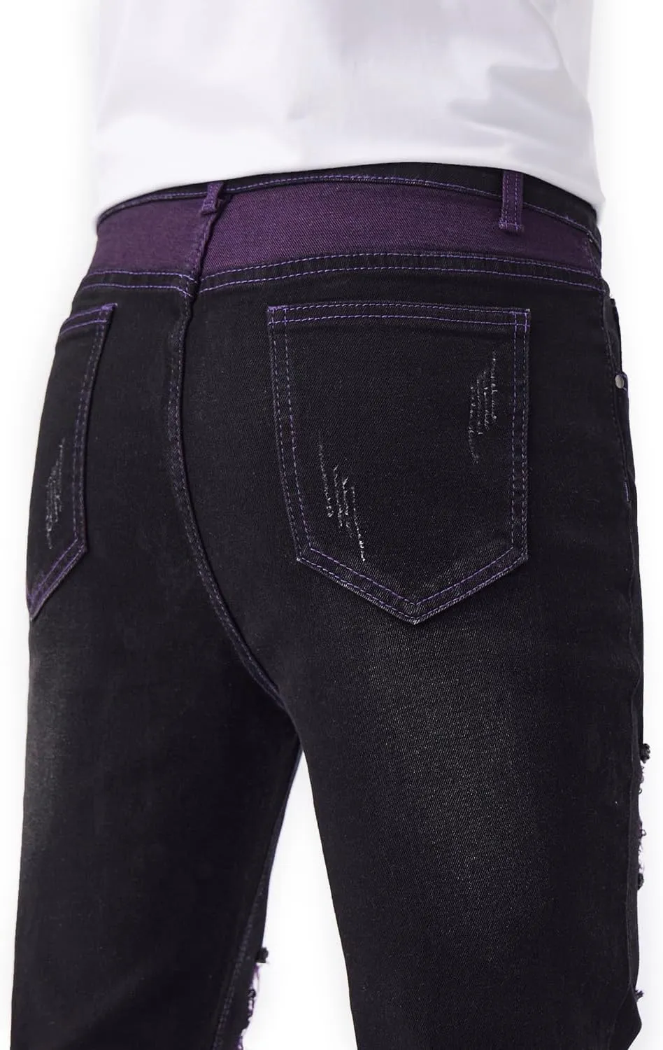 Jeans for Men Stretch Slim Fit Denim Comfort Flex Waist Colored Pants Strechy Regular Fit Tapered Leg