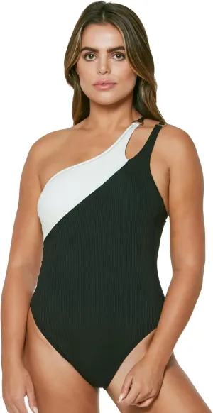 Jessica Simpson Womens Eyelet Cut-Out One-Piece Swimsuit