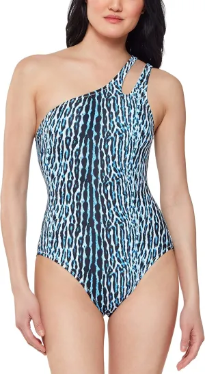 Jessica Simpson Womens Eyelet Cut-Out One-Piece Swimsuit