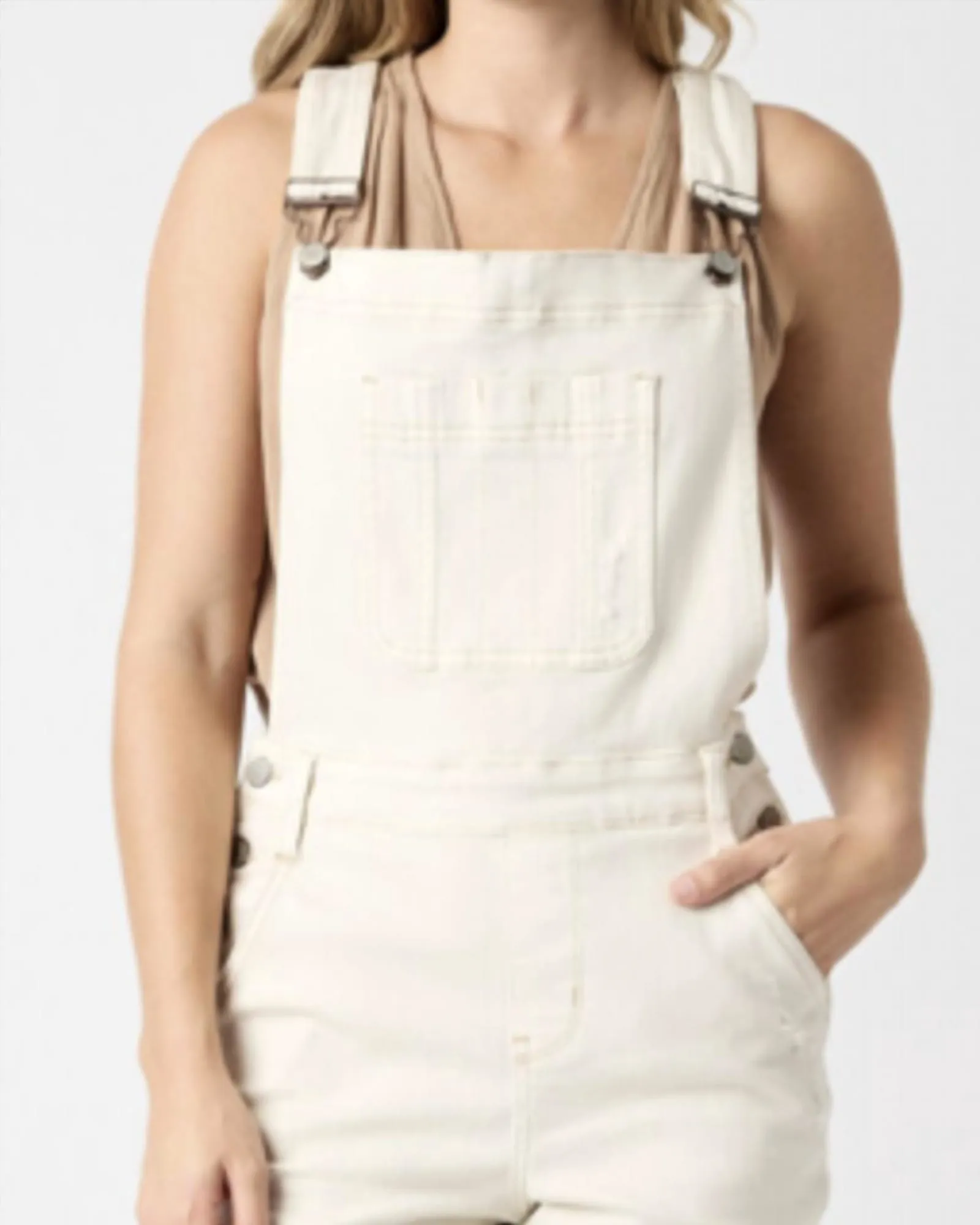 Judy Blue Ecru Destroy Overall Shorts In Ecru | Ecru