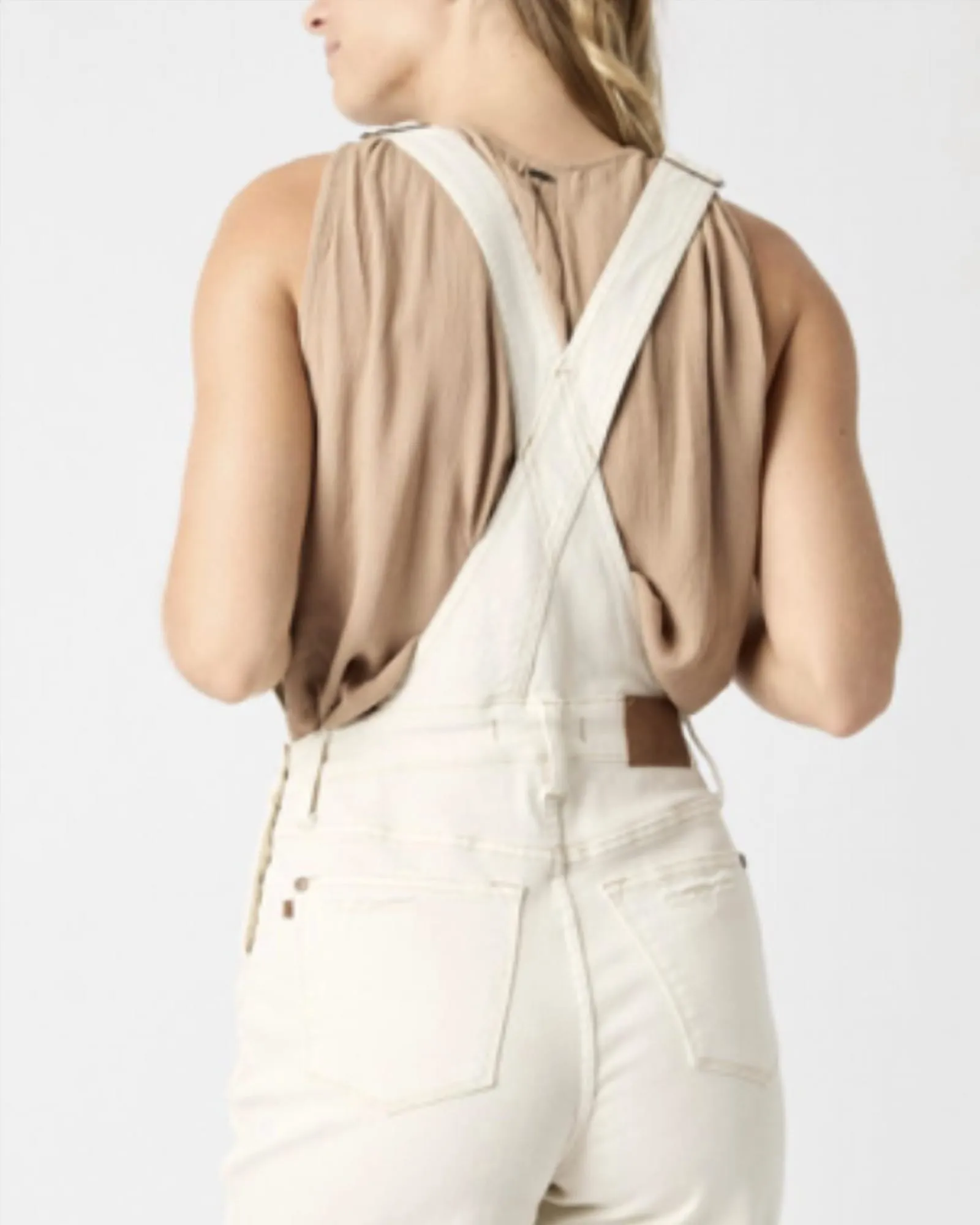 Judy Blue Ecru Destroy Overall Shorts In Ecru | Ecru