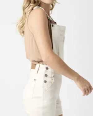 Judy Blue Ecru Destroy Overall Shorts In Ecru | Ecru