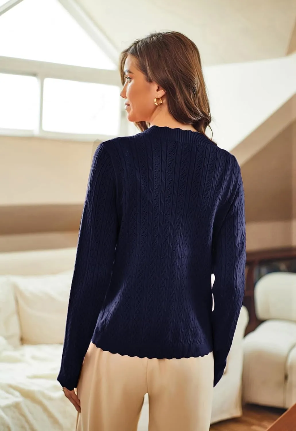 KANCY KOLE Women's 2025 Long Sleeve Cropped Cardigan Sweaters Lightweight Crochet Button Down Cardigan Shrugs for Dresses