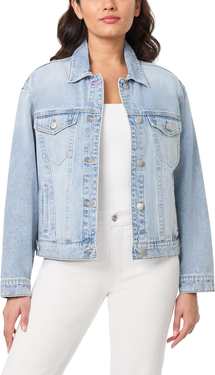 kensie Jeans for Women Oversized Denim Jacket, Small to X-Large