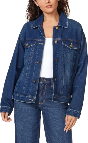 kensie Jeans for Women Oversized Denim Jacket, Small to X-Large