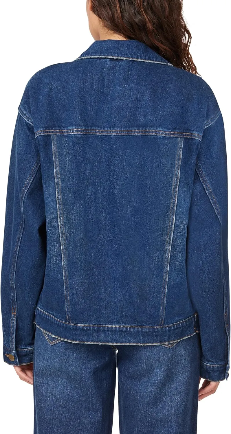 kensie Jeans for Women Oversized Denim Jacket, Small to X-Large