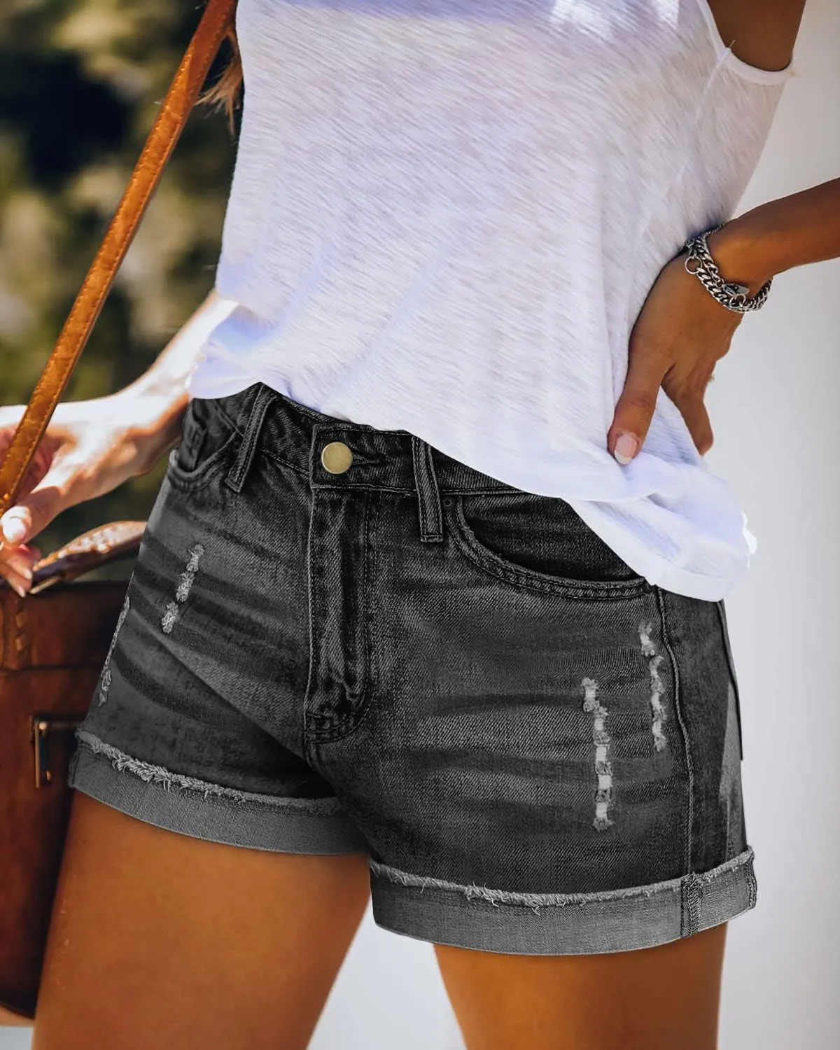 KISSMODA Women's Casual Denim Shorts Summer Jeans Stretchy Hot Short Pants