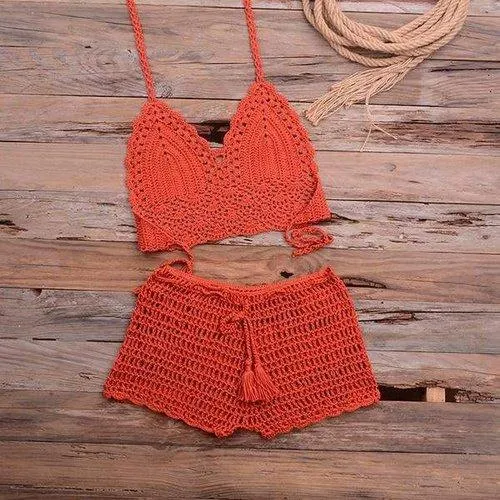 Knitted Two Pieces Push-Up Bikini Set