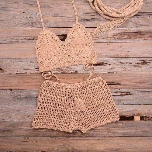 Knitted Two Pieces Push-Up Bikini Set
