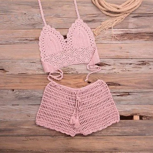 Knitted Two Pieces Push-Up Bikini Set
