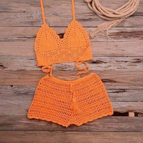 Knitted Two Pieces Push-Up Bikini Set